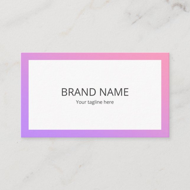 Tarjeta De Visita Beautiful Simple Pink Purple Gradient Square Frame (Anverso)