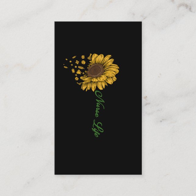 Tarjeta De Visita Beautiful Sunflower Registered Nurse Flower (Anverso)