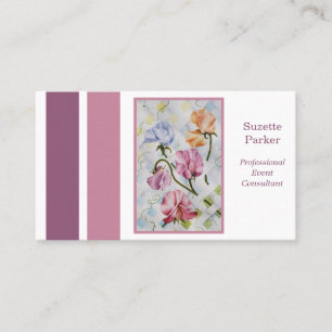 Tarjeta De Visita Beautiful Sweet Pea Flower Event Planner