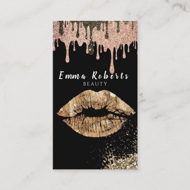 Tarjeta De Visita Beauty Bokeh Shine Purpurina Sparkling Business Ca (Anverso)