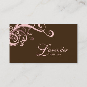 Tarjeta De Visita Beauty Business Card Moderno Swirl Nail Salon Pi