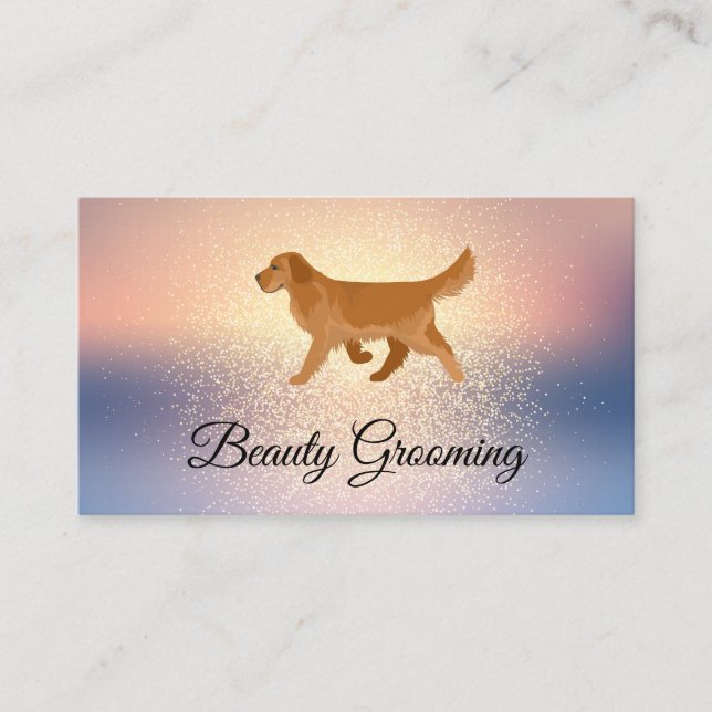 Tarjeta De Visita Beauty Dog Groomer | Perro corriendo (Anverso)
