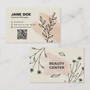 Tarjeta De Visita Beauty Elegant Editable QR