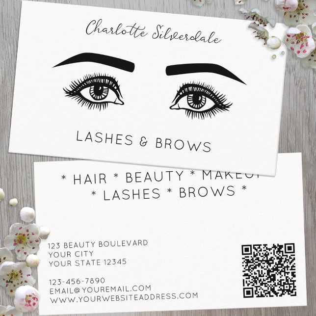 Tarjeta De Visita Beauty Makeup Artist Eyelashes Código QR (Subido por el creador)