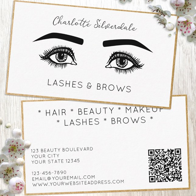 Tarjeta De Visita Beauty Makeup Artist Eyelashes Código QR (Subido por el creador)