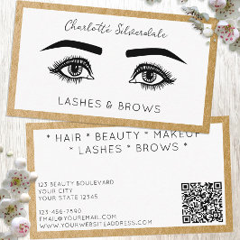 Tarjeta De Visita Beauty Makeup Artist Eyelashes Código QR