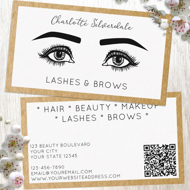 Tarjeta De Visita Beauty Makeup Artist Eyelashes Código QR (Subido por el creador)