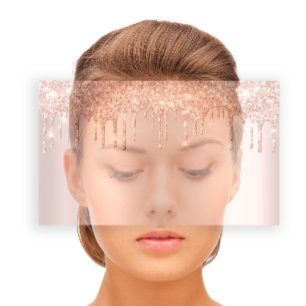 Tarjeta De Visita Beauty Studio Spa Lash Rosa Gold Drips