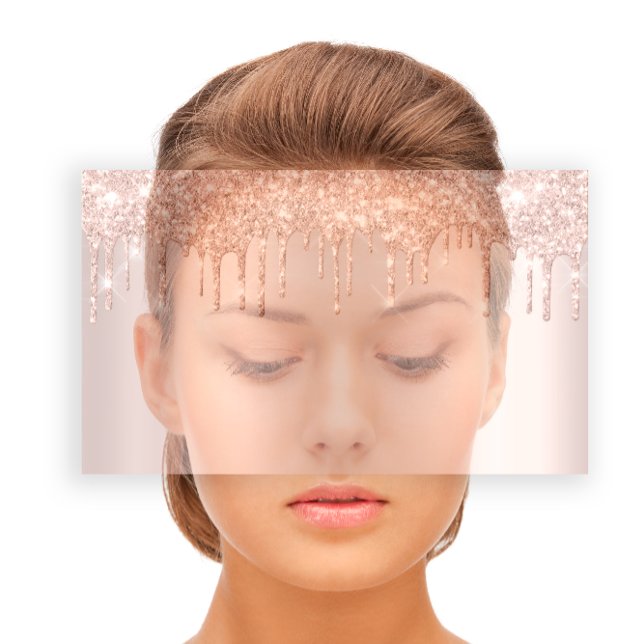 Tarjeta De Visita Beauty Studio Spa Lash Rosa Gold Drips Hair (Beauty Studio Spa Lash Rose Gold Drips Hair Business Card)