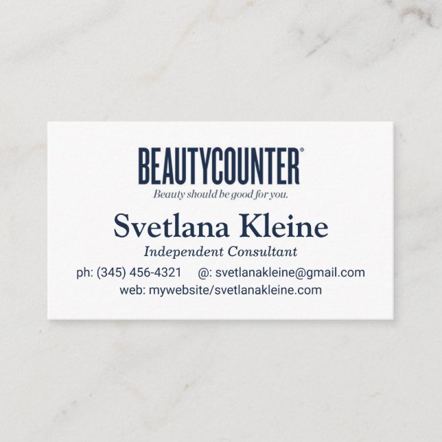 Tarjeta De Visita Beautycounter Scratch Off Cajas (Anverso)