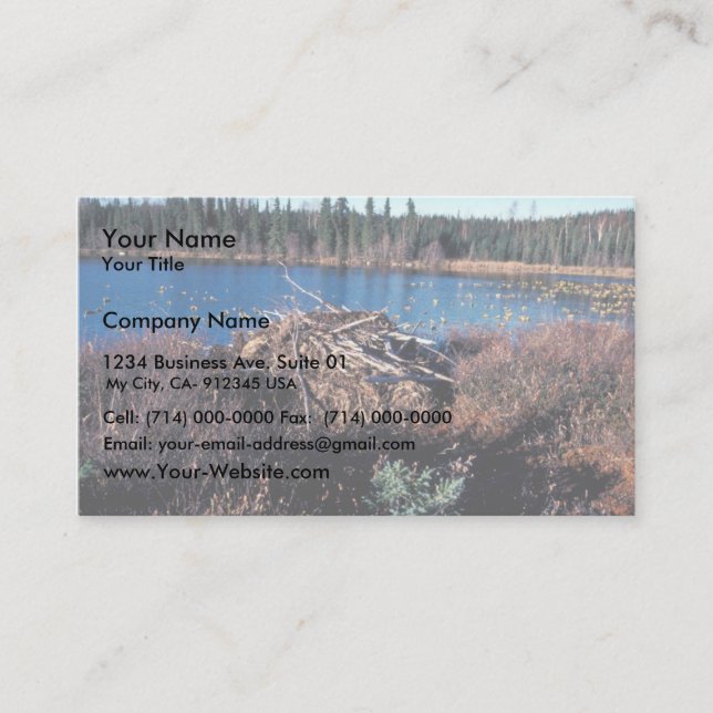 Tarjeta De Visita Beaver Lodge en el lago Martin (Anverso)