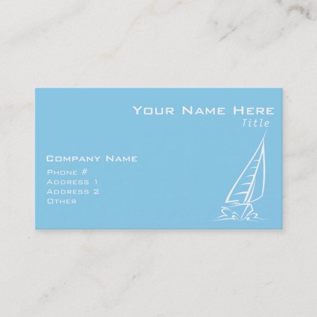 Tarjeta De Visita Bebé azul navegando (Anverso)