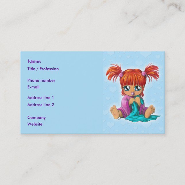 Tarjeta De Visita Bebé de Chibi (Anverso)