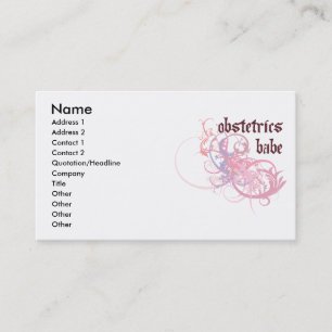 Tarjeta De Visita Bebé de la obstetricia
