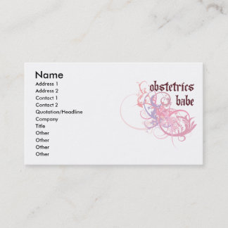 Tarjeta De Visita Bebé de la obstetricia