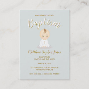 Tarjeta De Visita Bebé del bautismo