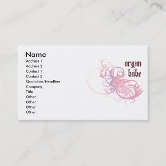 Tarjeta De Visita Bebé del órgano