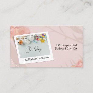 Tarjeta De Visita Bebé Dulce Elementos Esenciales en un Pastel Suave