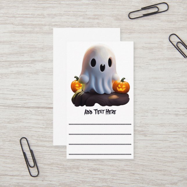 Tarjeta De Visita Bebé Fantasma Típico personaje de Halloween (Anverso/Reverso In Situ)