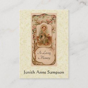 Tarjeta De Visita Bebé santo conmemorativo fúnebre católico Jesú