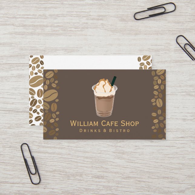 Tarjeta De Visita Bebida de café | Alvaina para café (Anverso/Reverso In Situ)