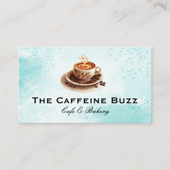 Tarjeta De Visita Bebida de café caliente en la copa (Anverso)