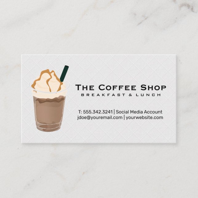 Tarjeta De Visita Bebida de café en una copa (Anverso)