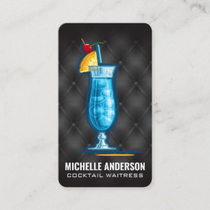 Tarjeta De Visita Bebida de cóctel azul   Barman   Restaurante