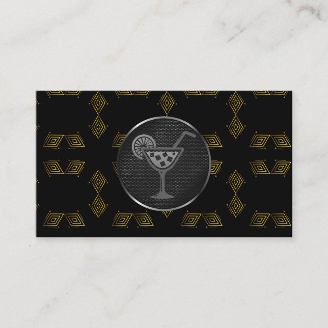 Tarjeta De Visita Bebida de cóctel | Bartender | Restaurante (Anverso)