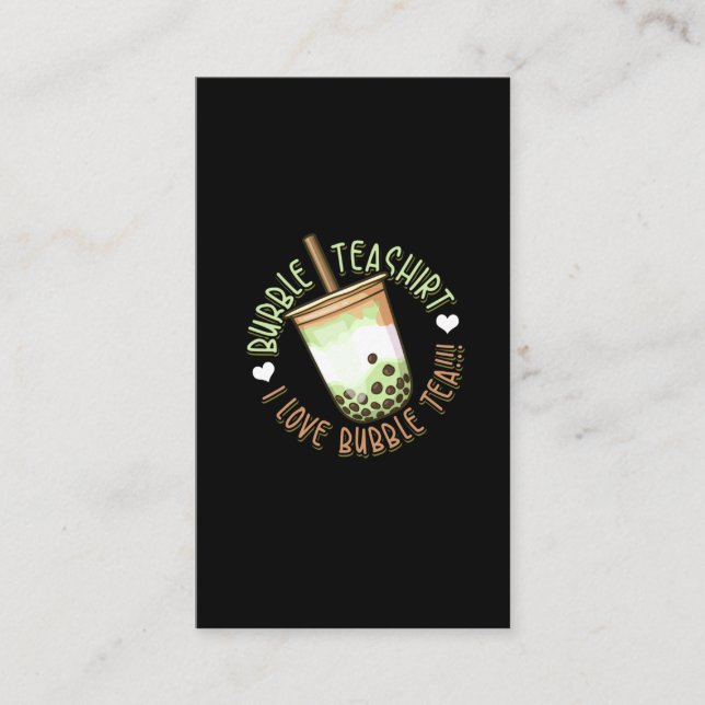 Tarjeta De Visita Bebida del té de burbuja Boba Tea Drinker (Anverso)