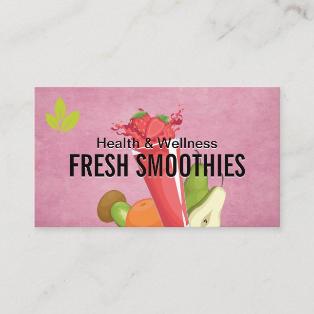 Tarjeta De Visita Bebida Smoothie y frutas (Anverso)
