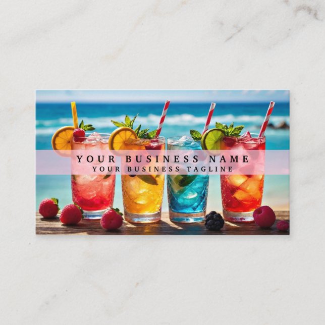 Tarjeta De Visita Bebidas Alcohólicas Arcoíris (Anverso)