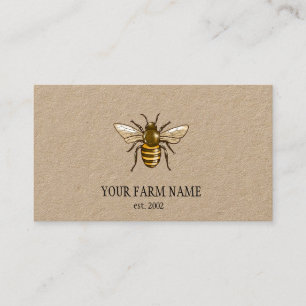 Tarjeta De Visita Bebidas Apiaristas de la granja Honey Bee