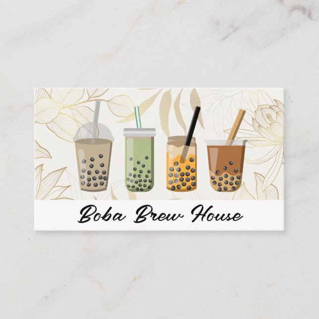 Tarjeta De Visita Bebidas Boba | Bebidas Smoothie (Anverso)