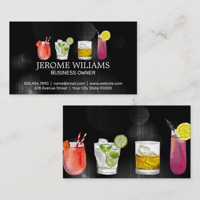 Tarjeta De Visita Bebidas de cóctel mixtas | Mixology Bartend (Anverso / Reverso)