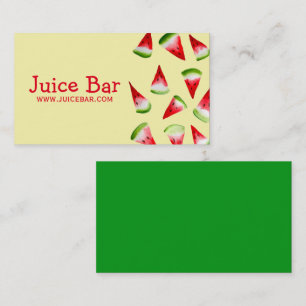 Tarjeta De Visita Bebidas de salud de la sandía Juice Bar 