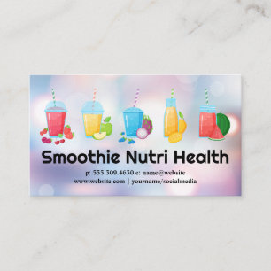 Tarjeta De Visita Bebidas de Smoothies de Frutas de Salud