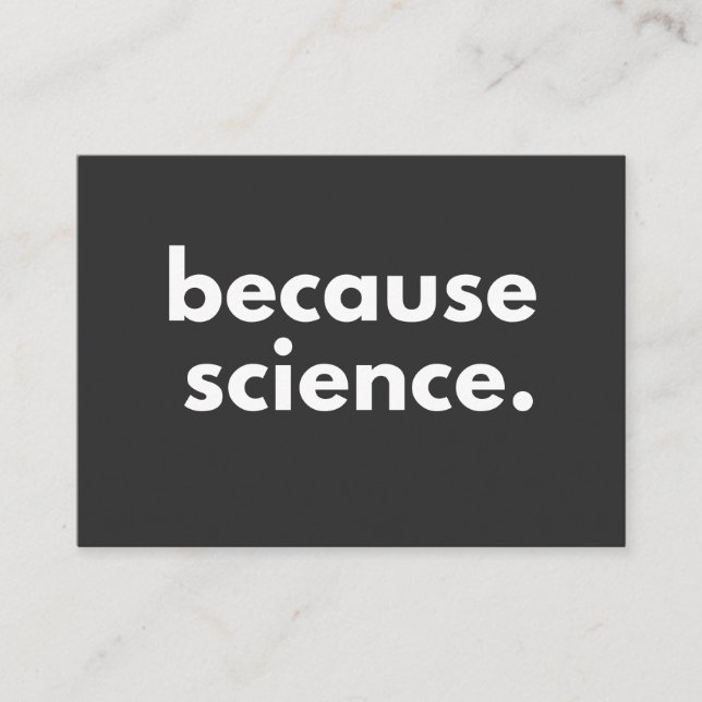 Tarjeta De Visita Because Science (Anverso)