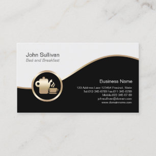 Tarjeta De Visita Bed n Breakfast BusinessCard Oro Café Icono