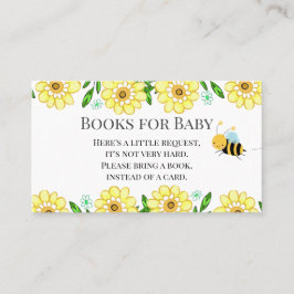 Tarjeta De Visita Bee Baby Shower Books for Baby Request Business Ca
