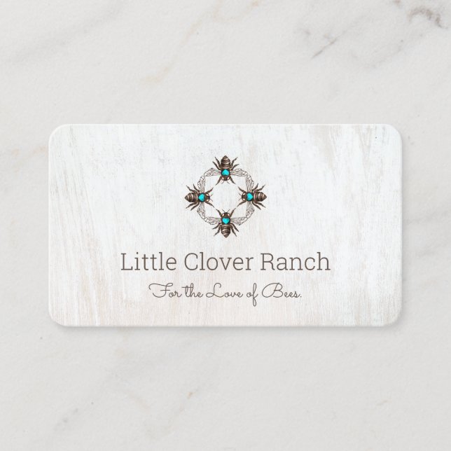 Tarjeta De Visita Bee Beekeeper Honeybee Wood Business Card (Anverso)