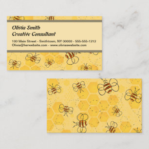Tarjeta De Visita Bee Buzzing Honey Bees Cute