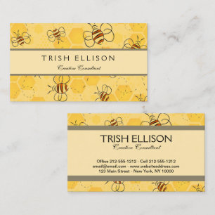 Tarjeta De Visita Bee Buzzing Honey Bees Cute