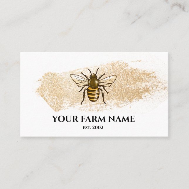 Tarjeta De Visita Bee Farm Beekeeper Apiarist Honeybee Honeycomb (Anverso)