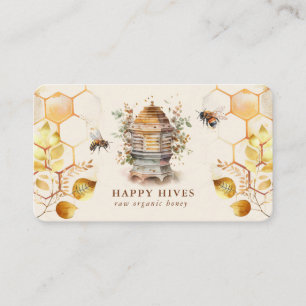 Tarjeta De Visita Bee Hive Beekeeper Watercolor