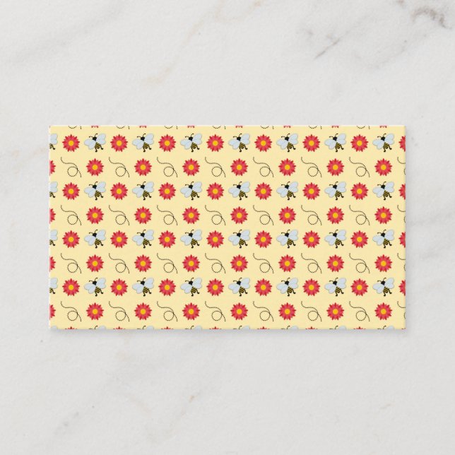 Tarjeta De Visita Bee Honey And Flower (Anverso)