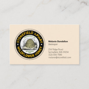 Tarjeta De Visita Beehive Business Name Antique White
