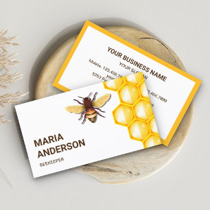 Tarjeta De Visita Beehive de miel de abeja de abeja amarillo