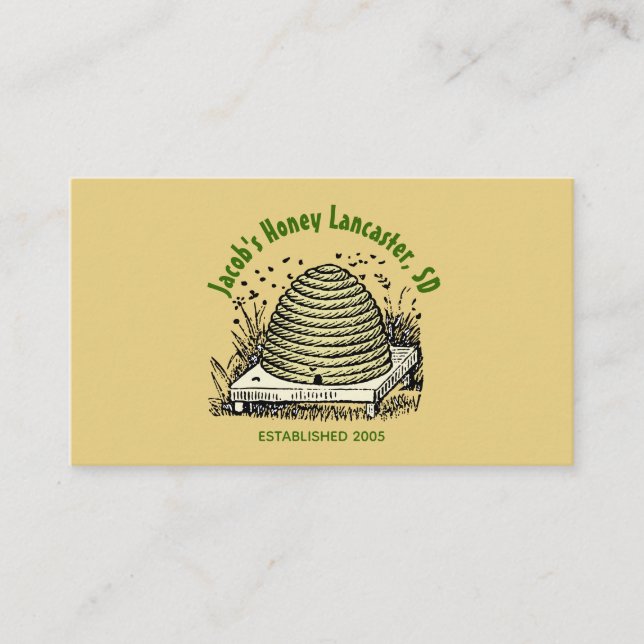 Tarjeta De Visita Beehive Honey Light Amber (Anverso)