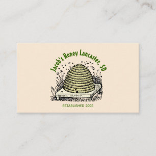 Tarjeta De Visita Beehive Miel Antique Blanco